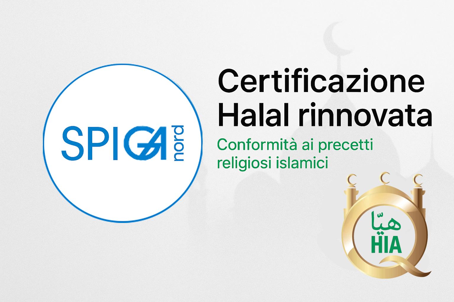 Certificazione Halal mercati internazionali rinnovo Spiga Nord spa
